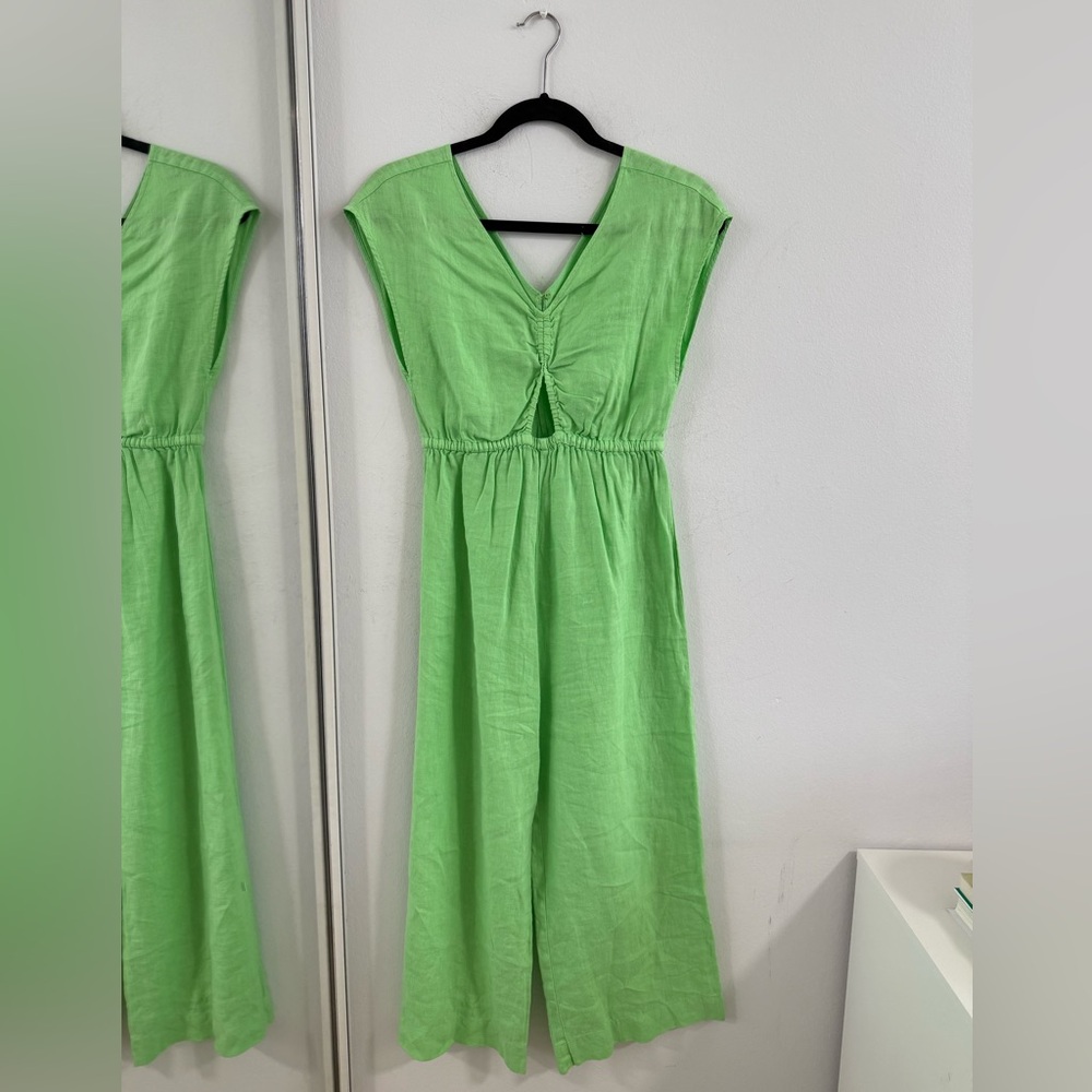 Zara Green Pleated Tie Front Sundress
